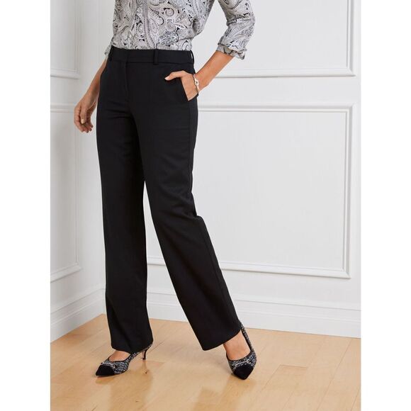 Talbots Signature Linen Wide  Leg Trousers Black 4 New - Picture 1 of 10
